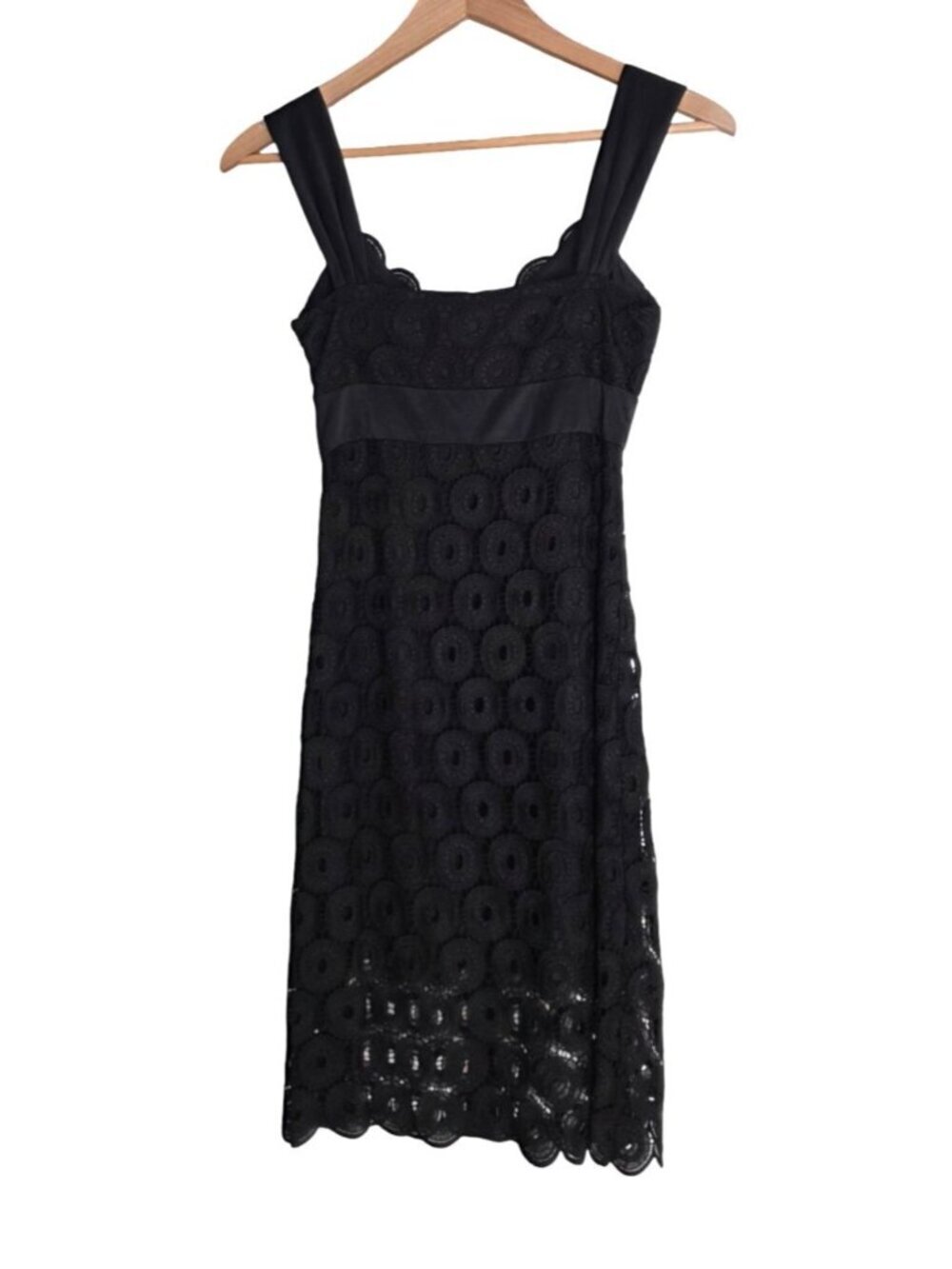 Women's - Yoana Baraschi Black Medallion Lace Sheath Dress, Size 0 - Picture 8 of 10